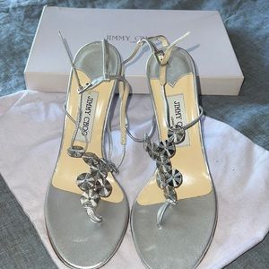 Jimmy Choo Silver Metallic Heels
